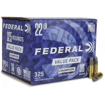 Federal Champion Value Pack 22 LR 36 Grain Lead Hollow Point 3250 rounds - $169.75 w/code "MAY5OFF24" + Free S/H (Free S/H over $149) - $169.75