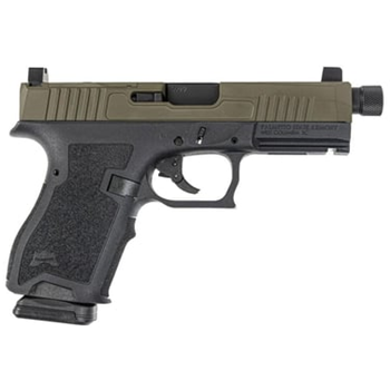 PSA Dagger Compact 9mm Pistol With Extreme Carry Cuts RMR Slide, Ameriglo Lower 1/3 Co-Witness Sights, &amp; Threaded Barrel - 2-Tone Sniper Green With PSA Soft Case - $359.99 - $359.99
