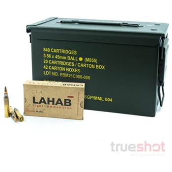 Lahab 5.56x45mm 62 Grain M855 FMJ 840 Rounds with Steel Ammo Can - $524.99 - $524.99
