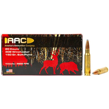 AAC 308 Winchester Ammo 150 Grain Soft Point 20rd Box - $16.99 - $16.99