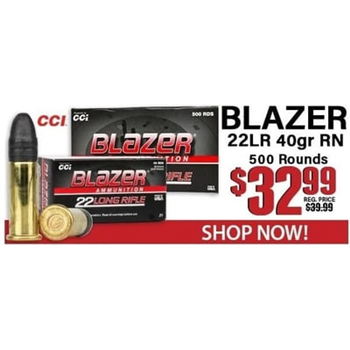 Blazer 22 Long Rifle 40 Grain Lead Round Nose 500 Round Brick - $32.99 - $32.99