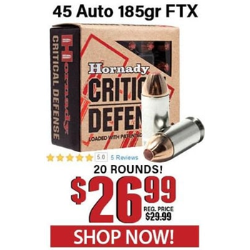 Critical Defense .45 ACP 185 Grain FTX 20 Rounds - $26.99 - $26.99