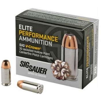 Sig Sauer E40SW220 Elite V-Crown 40 S&amp;W 180 gr Jacketed Hollow Point (JHP) 20 Bx - E40SW2-20 - $19.99 ($8.99 Flat Rate Shipping) - $19.99