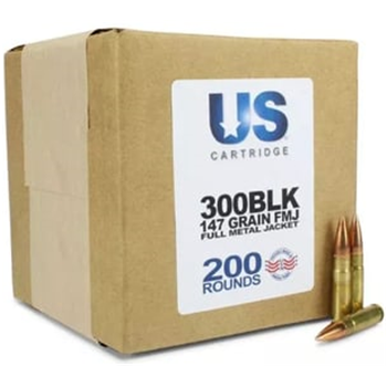 US CARTRIDGE 300 BLACKOUT 147 GRAIN FMJ 200 rounds - $117.79 w/code "MAY5OFF24" (Free S/H over $149) - $117.79