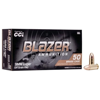 CCI 5201 Blazer Brass 9mm Luger 124 gr FMJ 50 rounds - $12.99 (Free S/H over $175) - $12.99