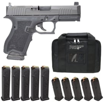 PSA Dagger Compact 9mm Pistol With Doctor Slide &amp; Non-Threaded Barrel, Black DLC With 10 PMAGs 27rd/15rd Magazines &amp; PSA Pistol Bag - $364.99 - $364.99