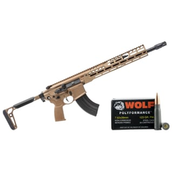 SIG Sauer MCX-SPEAR LT 16" 7.62x39mm 28rd Folding Semi-Auto Rifle + 1000 rounds of Wolf 7.62x39 Rifle Ammo - $2649.99 ($8.99 Flat Rate Shipping)