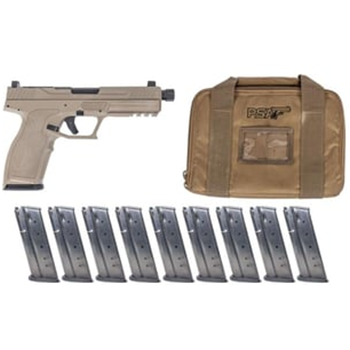 PSA 5.7 Rock Complete Optics Ready Pistol With Threaded Barrel, Flat Dark Earth With 10 Magazines &amp; PSA Pistol Case - $499.99 - $499.99