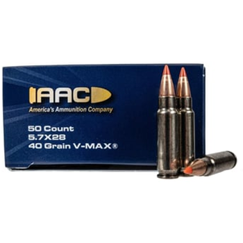AAC 5.7x28mm Ammo 40 Grain V-Max 50rd Box - $29.99 - $29.99