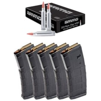 Ammo Inc. .223 Remington 55 Grain HP Nickel Ammo - 200 rds + 5 PMAG Bundle - $169.95 (Free S/H over $175) - $169.95