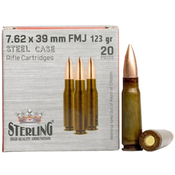 STERLING 7.62x39 123Gr Steel Case Ammunition 20 Round - $10.99 (Free S/H on Firearms) - $10.99