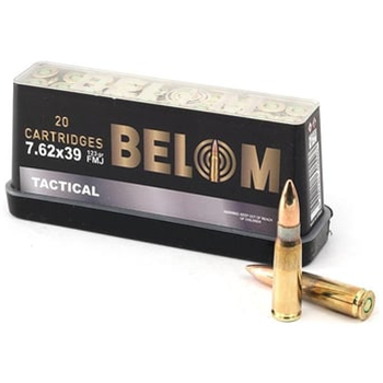 BELOM 7.62x39 123gr Full Metal Jacket Brass Ammunition 20 Rounds - $11.99 (Free S/H on Firearms) - $11.99