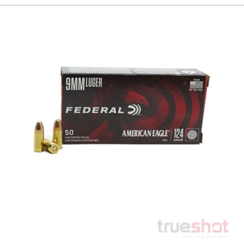 Federal American Eagle 9mm 124 Grain FMJ 1000 Rnd - $264.99 - $264.99