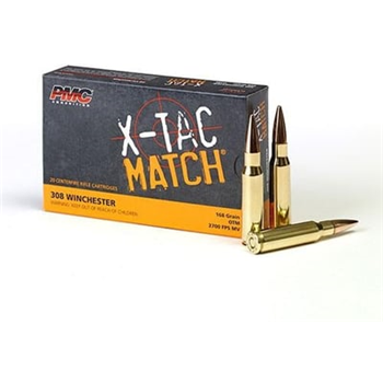 PMC X-TAC Match 308 Win 168 Grain OTM - $229.99