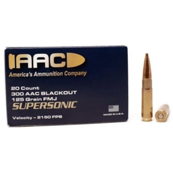AAC 300 Blackout Ammo 125 Grain FMJ 20rd Box - $11.99 - $11.99