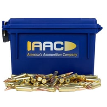 AAC 308 Winchester Ammo 150 Grain FMJ-BT 200rd With AAC Blue 30 Cal Ammo Can - $149.99 - $149.99