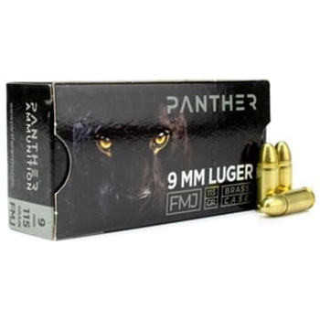 Panther Ammo 9mm 115 Grain FMJ (Box) - $11.58 w/code "USA5" (Free S/H over $149) - $11.58