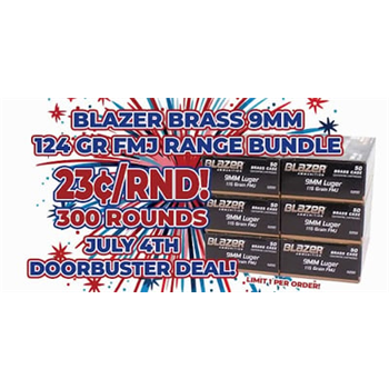 Blazer Brass 9mm 124 Gr FMJ 300 rounds - $81.22 w/code "5July24" (Free S/H over $149) - $81.22