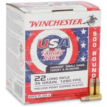 Winchester USA .22LR 36gr Copper Plated Hollow Point Rimfire Ammo - 5000 Rounds - USA22LR500 - $279.99 ($8.99 Flat Rate Shipping) - $279.99