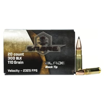 AAC "Sabre Blade Black Tip" 300 Blackout 110 Grain 20rd Box - $12.99 - $12.99