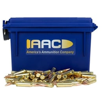 AAC 308 Winchester Ammo 150 Grain FMJ-BT 200rd With AAC Blue 30 Cal Ammo Can - $149.99 - $149.99