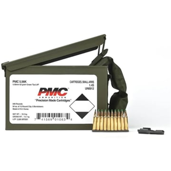 PMC X-Tac 5.56 NATO 62gr Green Tip LAP 840rds w/ Bandoleer in M2A1 Ammo Can - 5.56(M855)(M/B) - $449.99 - $449.99