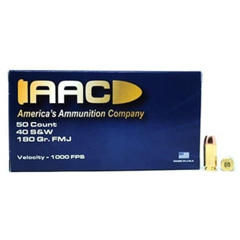 AAC .40 S&amp;W Ammo 180 Grain FMJ RNFP 50rd Box - $16.99 - $16.99