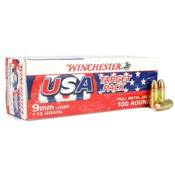 Winchester USA Target Pack Bulk 9mm 115 Gr FMJ 500 rounds Range Bundle (Limit 1) - $111.61 w/code "5Aug24" (Free S/H over $149) - $111.61