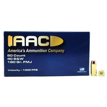 AAC .40 S&amp;W Ammo 180 Grain FMJ RNFP 50rd Box - $16.99 - $16.99