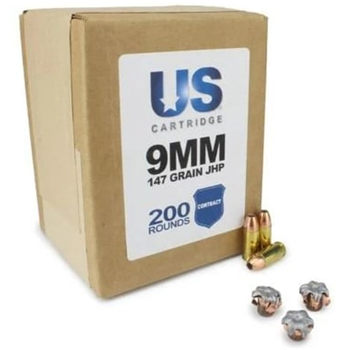 US Cartridge 9mm 147-Gr. JHP (LE Contract Overrun) 200 rounds - $81.21 w/code "5Aug24" (Free S/H over $149) - $81.21