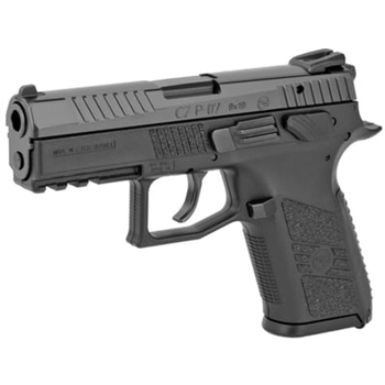Backorder - CZ-USA P-07 9mm 10rd Blk Handgun w/Polymer Frame, Nitride Slide, Fixed Sights, Swappable Safety/Decocker, 3 Back Straps - $463.91 - $463.91