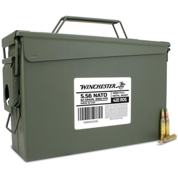 Winchester 5.56 62 Gr M855 Green Tip FMJ 420 Rounds in Heavy Duty Ammo Can - $265.33 w/code "5Aug24" (Free S/H over $149) - $265.33