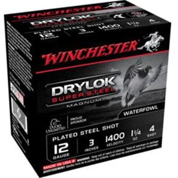 Winchester DRYLOK 12 Gauge 1 1/4 oz 3" Centerfire Shotgun Ammunition BB 25 rounds - $17.79 (Free Shipping on Firearms) - $17.79