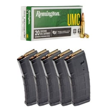 Remington Ammunition L223R3 UMC .223 Rem 55gr FMJ Rifle Ammo - 100 rds + 5 PMAG Bundle - $139.95 (Free S/H over $175) - $139.95
