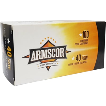 Armscor 50316 Pistol Value Pack 40 S&amp;W 180 gr Full Metal Jacket (FMJ) Value Pack Handgun Ammo - 100 Rounds - 134136 - $35.99 ($9.99 Flat Rate Shipping) - $35.99
