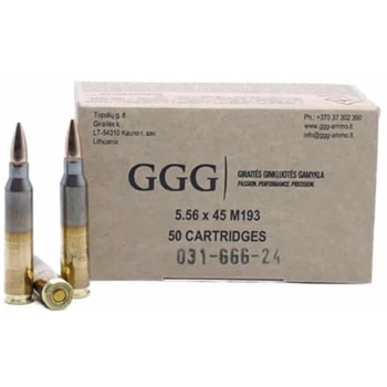 GGG 5.56x45mm 55 Grain FMJ M193 1000 Rnds - $499.99 - $499.99