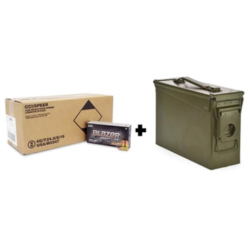 Blazer Brass 9mm 115 Gr FMJ 1000 Rnds + Ammo Can (Limit 3) - $241.29 w/code "5Aug24" (Free S/H over $149) - $241.29