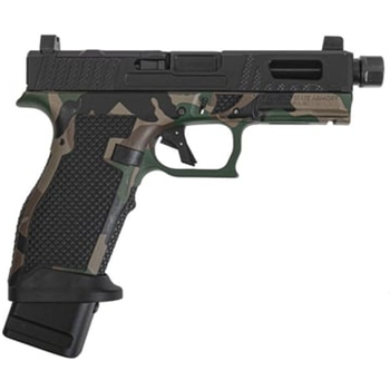 PSA Sabre Dagger Full Size - S 9mm Pistol, Threaded Barrel, W/Mag extensions, M81 Woodland Camo - $629.99 - $629.99