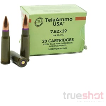 TelaAmmo USA - 7.62x39 - 124 Grain - FMJ Steel Case 1000 Rnd - $489.99 - $489.99
