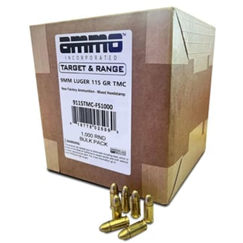 Ammo Inc 9mm 115gr TMC Ammo, 1,000rds - 9115TMC-FS1000 - $239.99 - $239.99