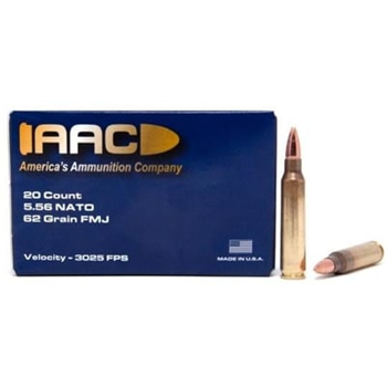 AAC 5.56 Ammo 62 Grain FMJ 20rd Box - $9.99 - $9.99