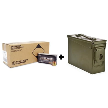 Blazer Brass 9mm 115 Gr FMJ 1000 Rnds + Ammo Can (Limit 3) - $241.29 w/code "5offpow" (Free S/H over $149) - $241.29