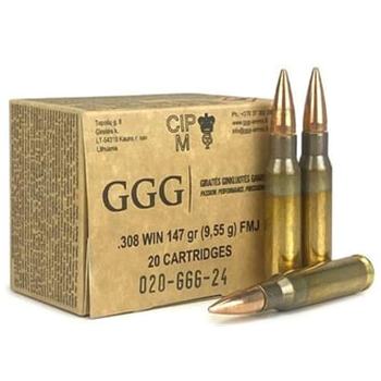 GGG 308 Winchester 147 Grain FMJ Range Bundle (Limit 1) 120 rounds - $86.06 w/code "5offpow" (Free S/H over $149) - $86.06