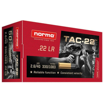 Norma TAC-22 22 LR 40Gr LRN 50 Rnd - $2.99 - $2.99