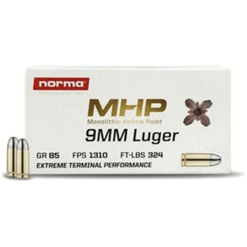 Norma 9mm 85gr MHP 50 Rds - $12.99 - $12.99