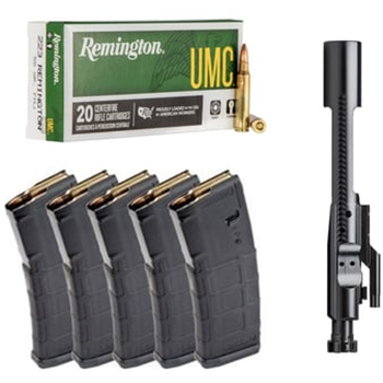 Remington .223 Remington 55 Grain HP Nickel Ammo - 100 rds + 5 PMAG &amp; BCG Bundle - $159.95 (Free S/H over $175) - $159.95