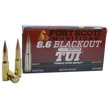 Fort Scott 8.6 Blackout 285 Grain Subsonic TUI 20 Rnd - $49.99 - $49.99