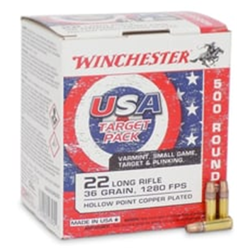 Winchester USA .22LR 36gr Copper Plated Hollow Point Rimfire Ammo - 5000 Rounds - $285 (Free S/H over $175) - $285.00