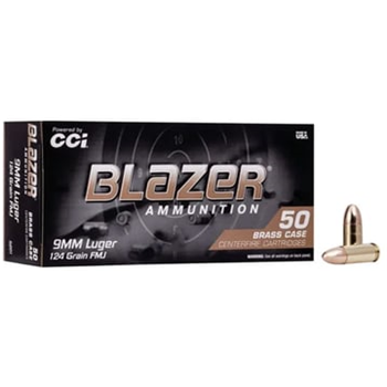 CCI Blazer Brass 9mm 124 gr FMJRN 1000 rd - $229.99 - $229.99