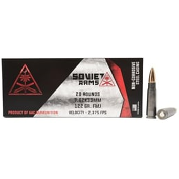 AAC "Soviet Arms" 7.62x39mm 122 Grain FMJ 20rd Box Ammunition - $8.99 - $8.99